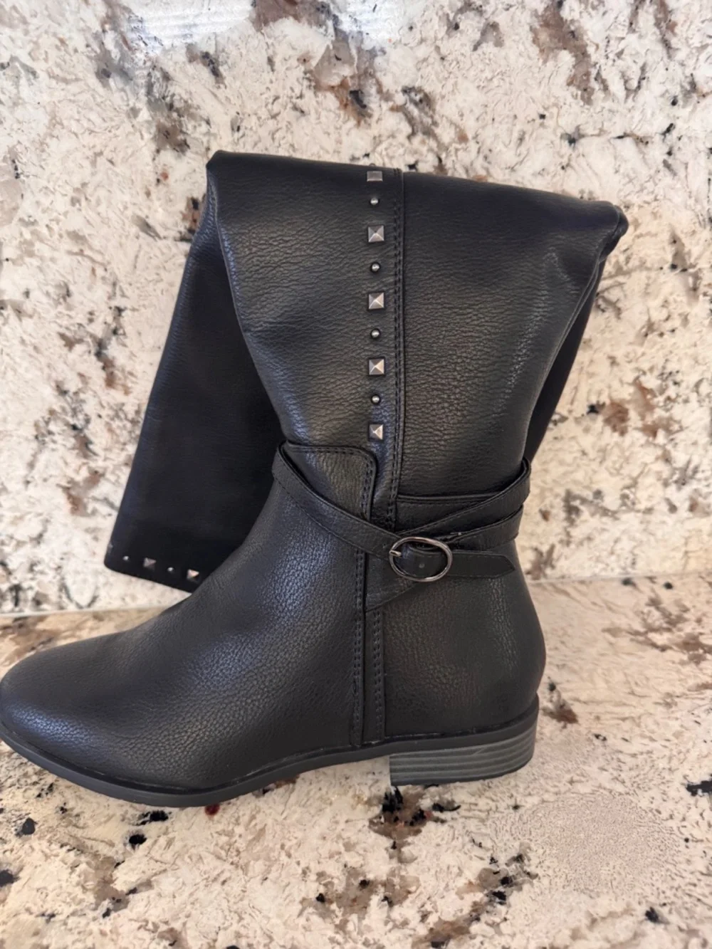 Rialto Black Vegan Wide Calf OTK Boots New